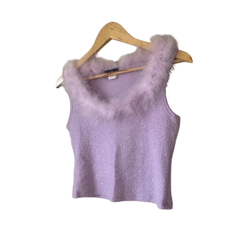 Vintage Y2K Fuzzy Trim Top